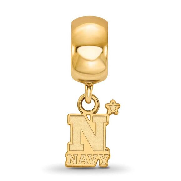 14k Gold Plated Silver U.S. Naval Academy XS Dangle Bead Charm - Picture 2 of 4